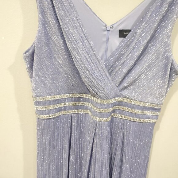R&M Richards Periwinkle Sparkle Sleeveless Maxi Dress Size 14 - Picture 6 of 10